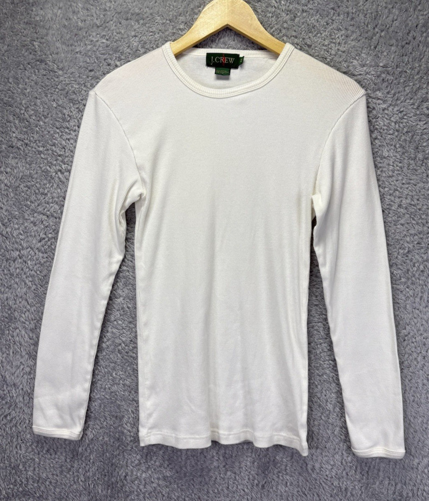 VTG J.Crew Oarsman Men’s XS White Ribbed Thermal Shirt Long Sleeve Crewneck