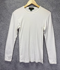 VTG J.Crew Oarsman Men’s XS White Ribbed Thermal Shirt Long Sleeve Crewneck