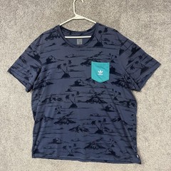 Adidas Shirt Mens 2XL Pocket Tee Island Tropical Island Athleisure Palm Trees