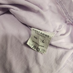 FIRST ROW Art & Design Department Lavender Embroidered / Graphic T-shirt Sz LG