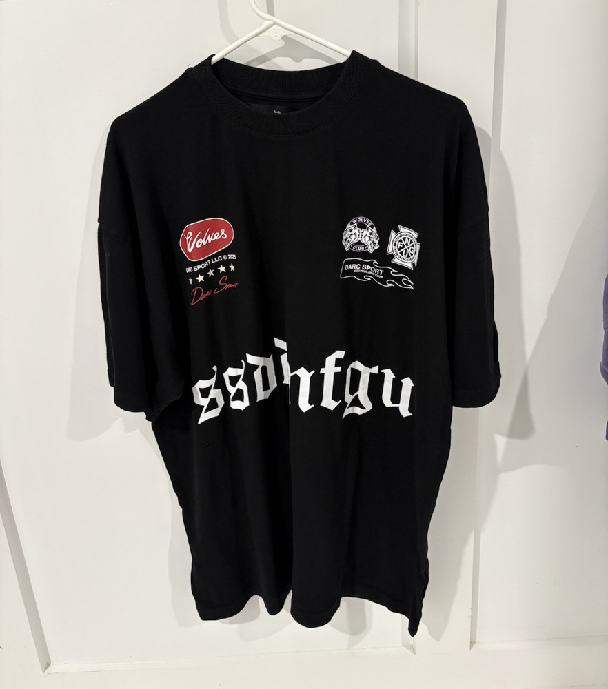 Darc Sport US Forever Premium Tee Men’s Wolf Graphic Crew Neck T-Shirt L Black