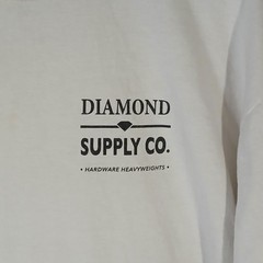 Diamond Supply Co Mens White Long Sleeve Graphic T-Shirt Hardware Heavyweights L