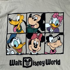 Disney Mens T-Shirt Medium Tan Cotton Walt Disney World Mickey Mouse Graphic Tee