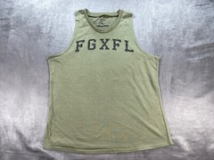 FGXFL Flag Nor Fail OD Green Workout LIFT HEAVY Tank Top Shirt Medium Exercise