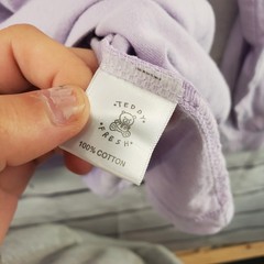 Teddy Fresh Shirt Mens XL Lavender Long Sleeve Mock Neck Embroidered Bear