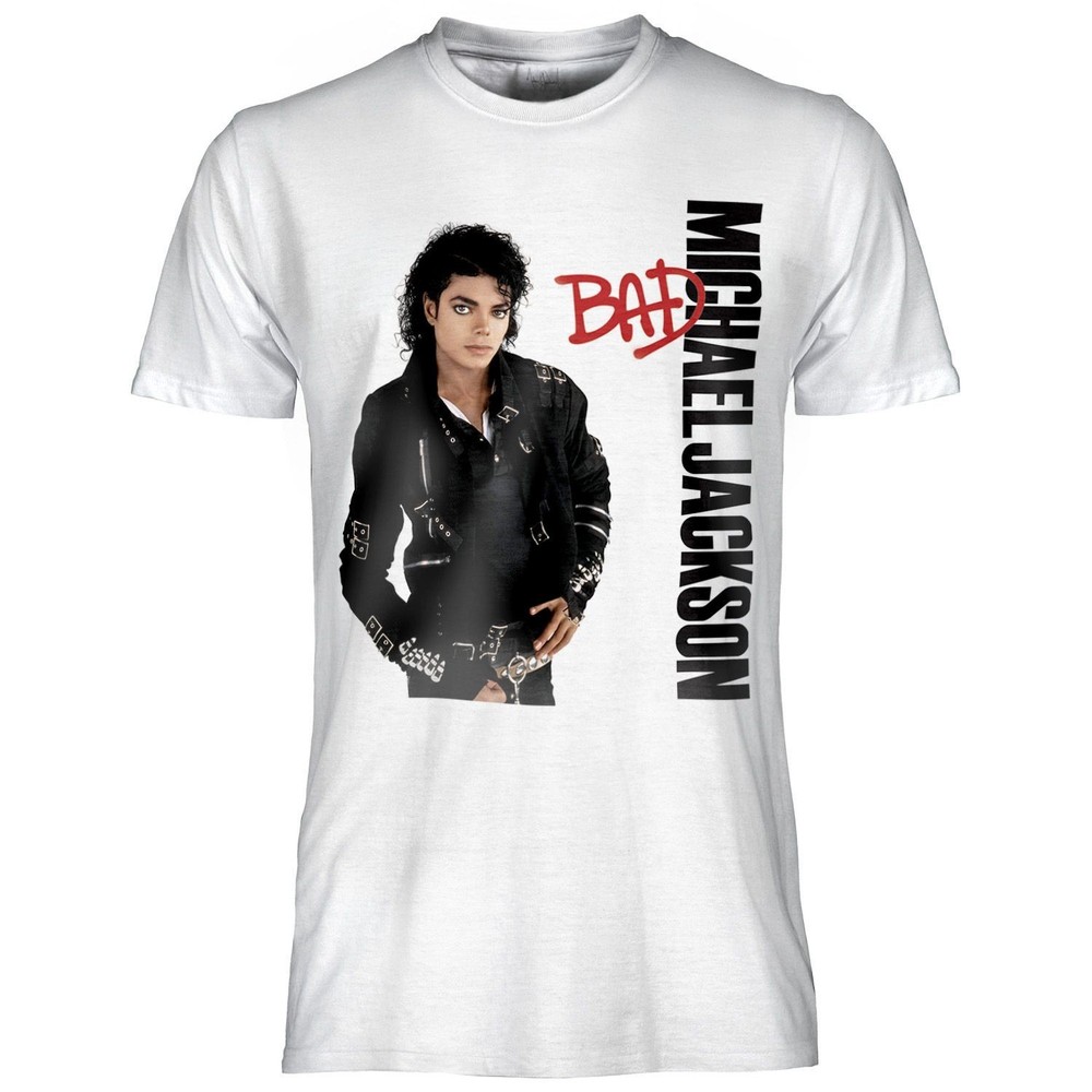 Michael Jackson Official T-Shirt Jersey Original White Bad T-Shirt