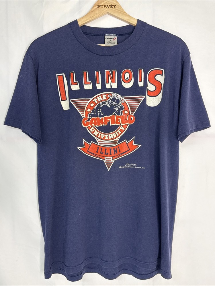 1978 Vintage Garfield T Jim Davis Illinois University Illini RARE Hybrid Stitch