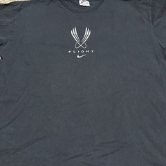 Vintage Y2K 80s 90s Made In USA Nike Flight Basketball Black T Shirt Mens XL