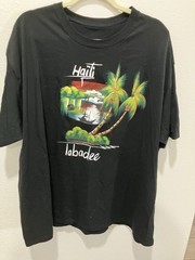 Hand Painted Shirt From Labadee Haiti Boat On Water Design Size XL Men