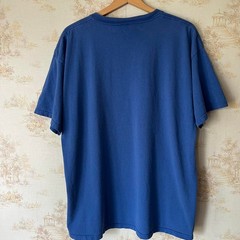 Vintage 90s Nike Embroidered Swoosh Tee | Faded Blue | Size XL