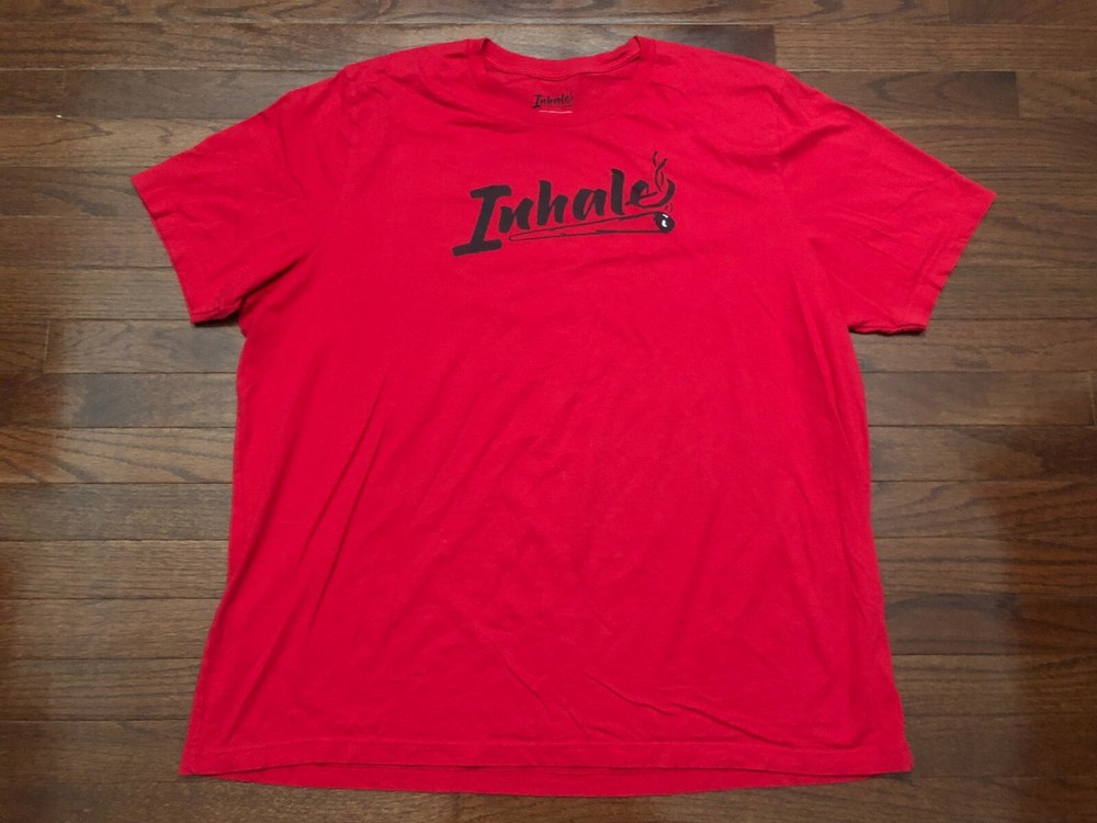 INHALE CLOTHING COMPANY T SHIRT MENS 3XL XXXL RED BLACK JOINT SMOKE WEED POT CO.