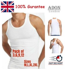 Mens Vests Made from 100% Plain Cotton 1 3Pack Comfortable Feel Vest Top for Men