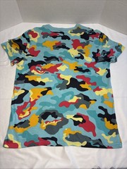 Men’s Champion (M) Blue Camo Camouflage Print Short Sleeve Shirt