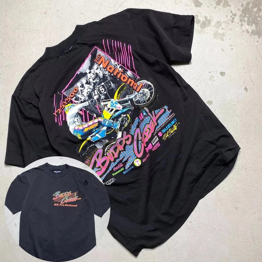 Vintage 1991 Motocross National Graphic T-Shirt Cotton Unisex Size S-4XL