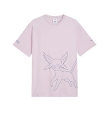 PUMA X Pokémon Relaxed Graphic Crew Neck Short Sleeve T-Shirt Mens Pink LARGE