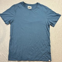 Pact Softspun Crew Neck T Shirt Mens Small Blue Organic Cotton Logo Standard Fit