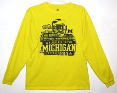 Michigan Wolverines NCAA Adidas Adult Size Large 2010 Graphic Long Sleeve Shirt