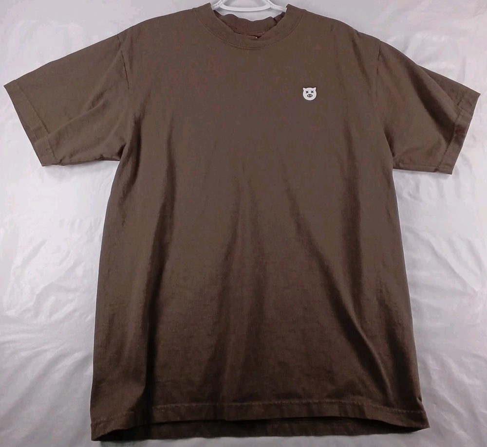 Shaka Wear Streetwear Essentials Heavyweight T-Shirt Men’s L Brown Pig Logo