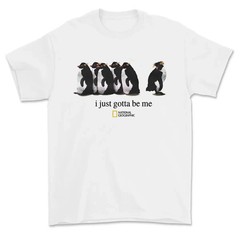 I Just Gotta Be Me Shirt Funny Rockhopper Penguin Graphic Tee Vintage White
