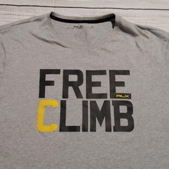 Ralph Lauren RLX Shirt Mens 2XL Gray Free Climb Graphic Tee Outdoor Crewneck
