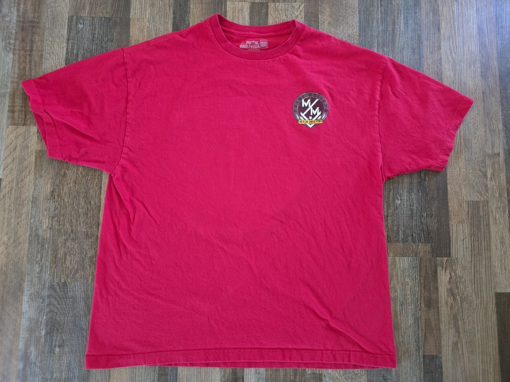 Metal Mulisha DEATH CHEATERS Live Fast/Die Last Red T-Shirt XXL 2XL Skull