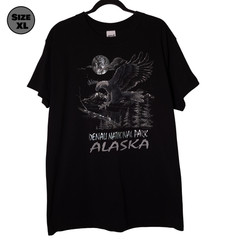 VINTAGE Alaska: Denali National Park Eagle Moon USED Shirt (XL, Single Stitch)
