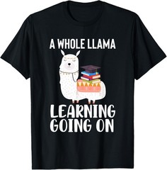 Funny Teacher Humor A Whole Llama Learning Going On Gift T-Shirt