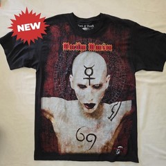 New Rock & Death Emb. Marilyn Manson Huge Graphic Tee Shirt – Double Sided -…