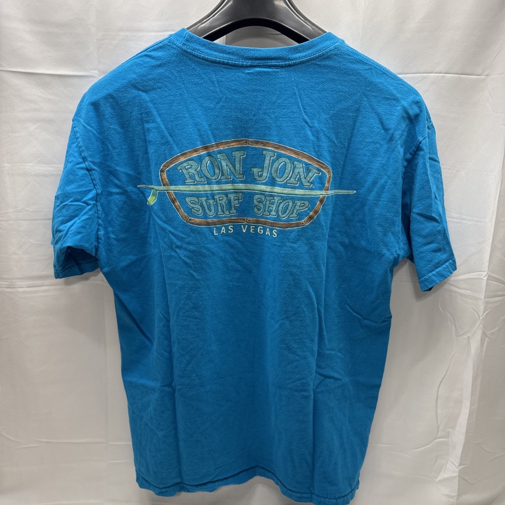 Size LARGE Men’s Ron Jon Surf Shop Las Vegas Teal Blue Graphics Surfboards