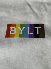NWT BYLT LGBTQ Rainbow Box Tee LUX T Shirt Printed White Men Size Large
