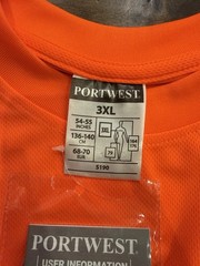 Portwest Mens Orange Hi-Vis Performance Workwear Reflective T-Shirt 3XL NWT New