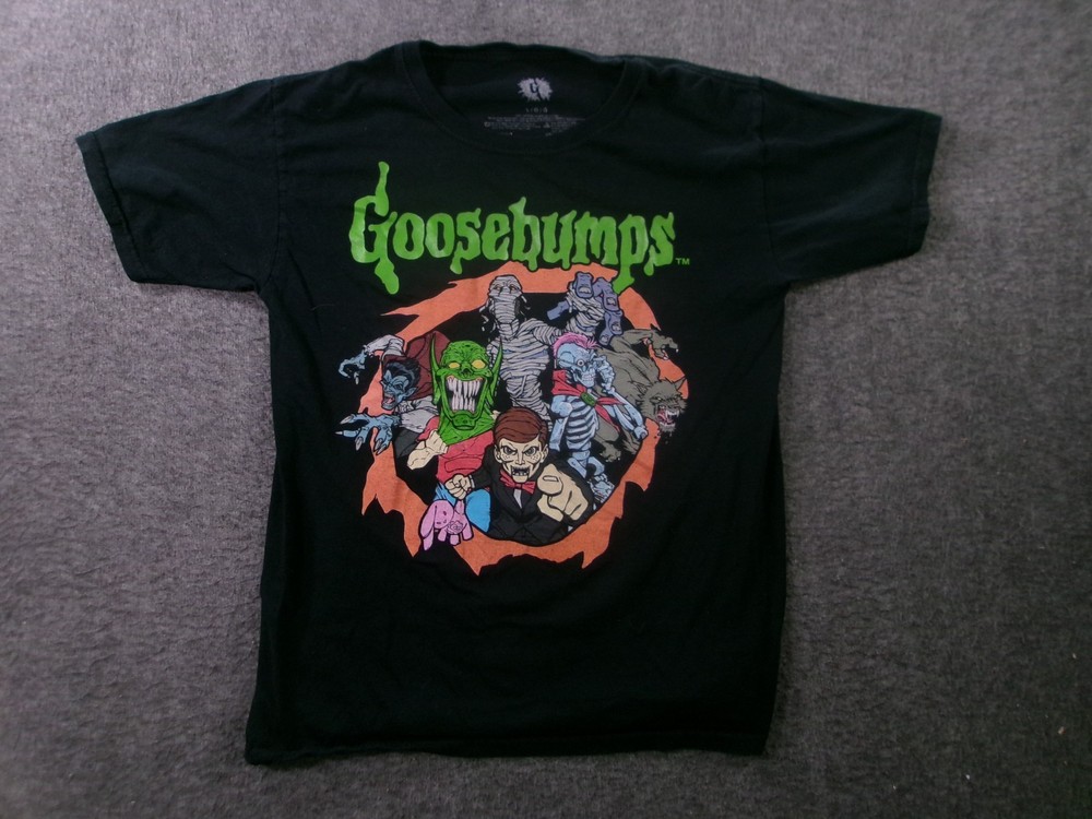 Goosebumps Shirt Mens L Black Slappy the Dummy 90s TV Books Causal Everyday Tee