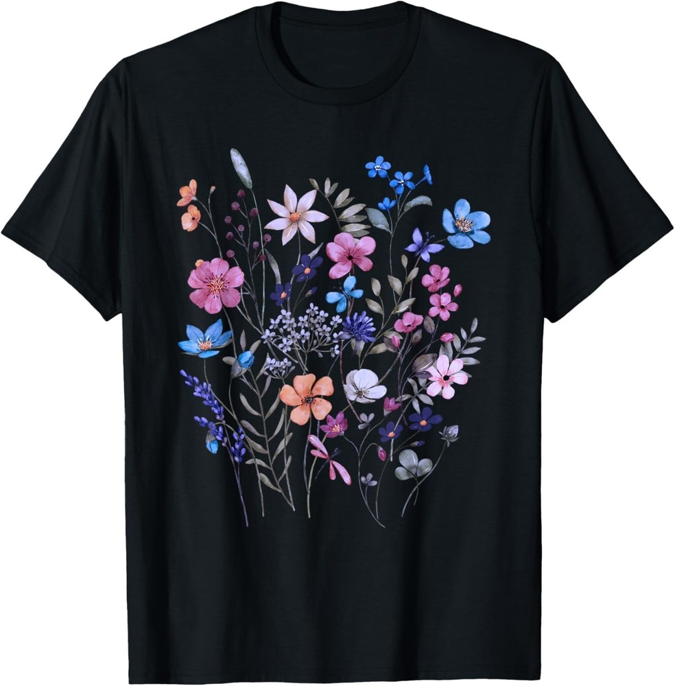 Vintage Flowers Women Wildflower Graphic Floral Gardening T-Shirt unisex Tee
