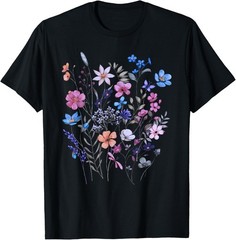 Vintage Flowers Women Wildflower Graphic Floral Gardening T-Shirt unisex Tee