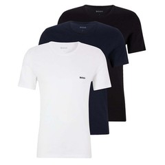 BOSS Mens T Shirts Crew Neck Short Sleeve Classic Pure Cotton 3 Pack Multipack