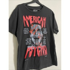 American Psycho Movie Graphic T-Shirt Mens Large Black Cotton Horror Film Tee