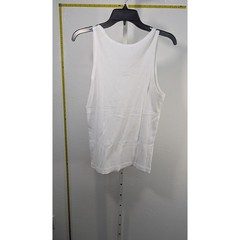 Uniqlo Ribbed Tank Top Mens Small White Scoop Neck Basic Cotton Blend Undershirt