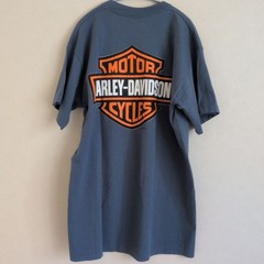 VTG 96 Harley Davidson T Shirt Large Eagle Flag USA Single Stitch Divine Biker