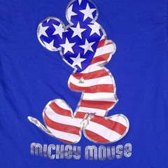 Disney T-Shirt Adult XL Blue Mickey Mouse American Flag USA