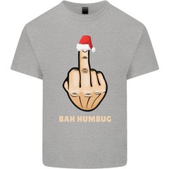 Bah Humbug Finger Flip Funny Christmas Rude Mens Light Cotton T-Shirt