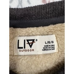 LIV Outdoor Mens Waffle Knit Sherpa Lined Henley Shirt Charcoal Gray Large