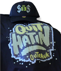 OUTRANK “QUIT HATIN” SNEAKER T-SHIRT Black Retro 5 Jade Horizon