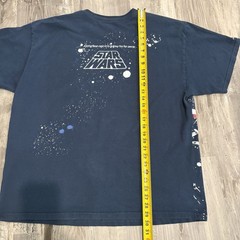 Star Wars Men Shirt Large Blue Episode 4 IV Graphic Short Sleeve Crew Neck Tee