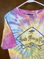 Vintage Santa Monica California Pier T Shirt Tie Dye Unisex Adult Size Small