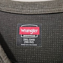 Wrangler Workwear Mens 2XL Long Sleeve Pocket T-Shirt Heather Olive Green Ribbed