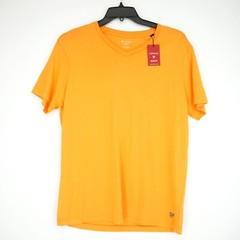 Cremieux Men’s Short-Sleeve Shirt L SLIM FIT Orange V-Neck Crew NWT