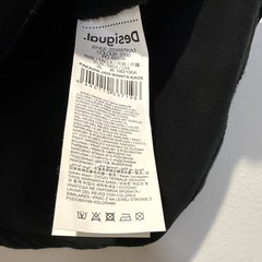 Desigual Joy Is Now Black Graphic Tee XL Crew Neck Short Sleeve Patch Beaded