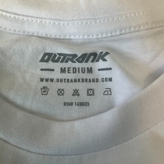 Outrank Always Active Short Sleeve T Shirt Mens Size M White Racing Graphic