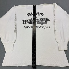 Vintage 90s Harley Davidson Thermal Long Sleeve Shirt XL White (Fits Smaller)