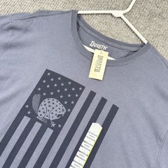 Duluth Trading Co Shirt Mens Large Gray Beaver Flag Graphic Relaxed Longtail T